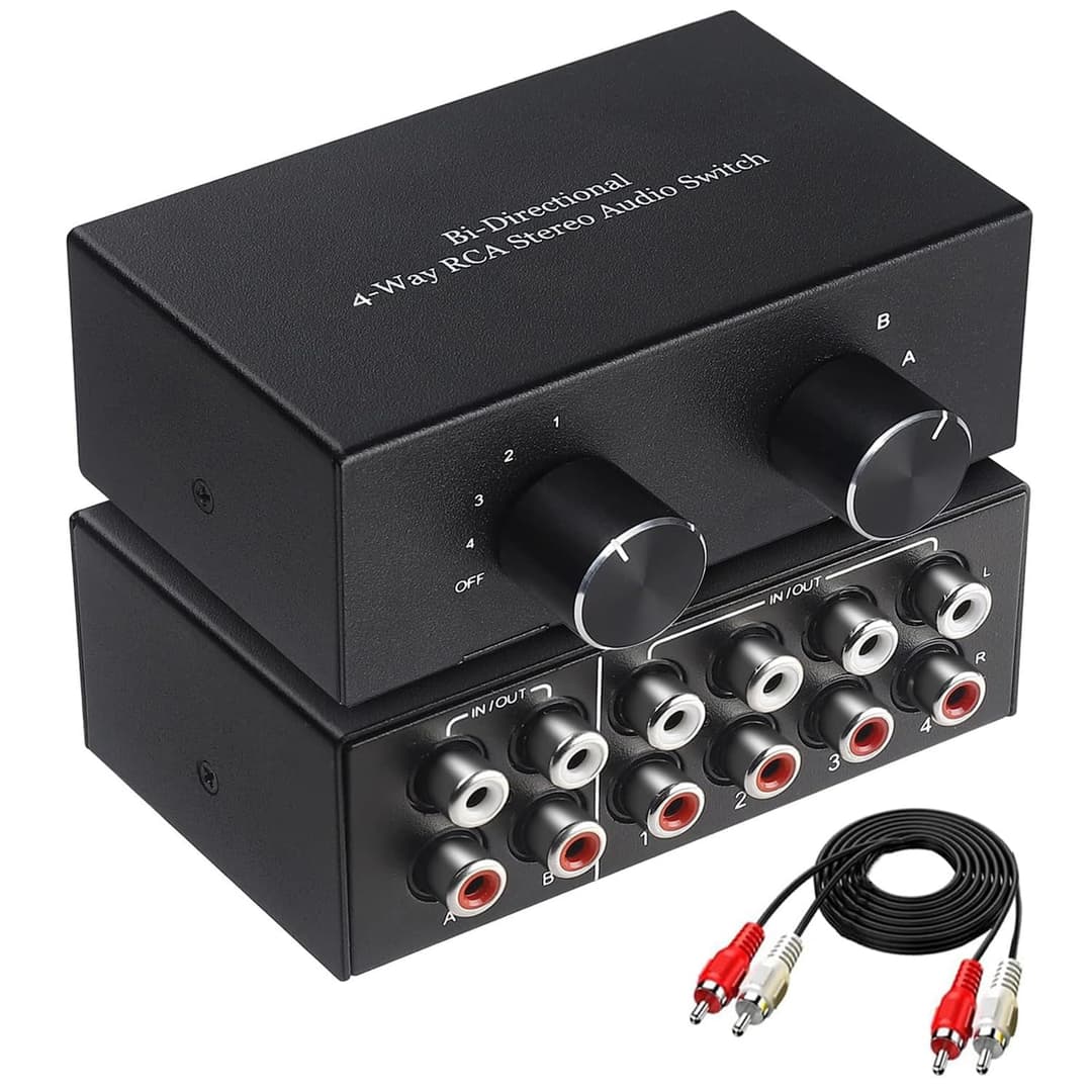 UNSTINCER Commutateur Audio RCA L/R Jack 2(4)-entrée-4(2)…