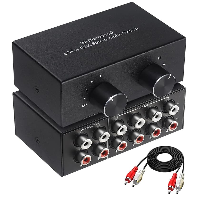 UNSTINCER Commutateur Audio RCA L/R Jack 2(4)-entrée-4(2)… - 1