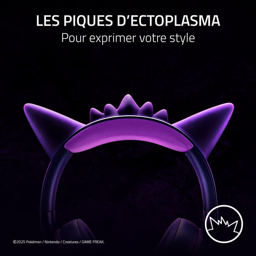 Razer Kraken Kitty V2 - Édition Gengar Pokémon - Casque USB - Pointes Gengar - Éclairage réactif au Stream - Microphone cardioïde HyperClear - Haut-parleurs Triforce 40mm - Son Surround | Violet - 2