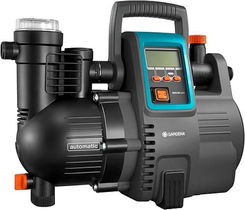 Gardena Station de pompage 5000/5E LCD Comfort : pompe domestique, économie d'énergie, débit 5 000 l/h, moteur 1 300 W avec protection thermique, protection contre la marche à sec (1759-20)