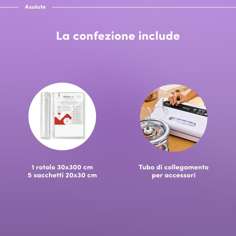 Magic Vac Axolute Professional Multifunction Vacuum Packaging Machine for Vacuum Bags, with Powerful Motor and Vacuum Packaging Kit, Patented System Made in Italy, White - 6