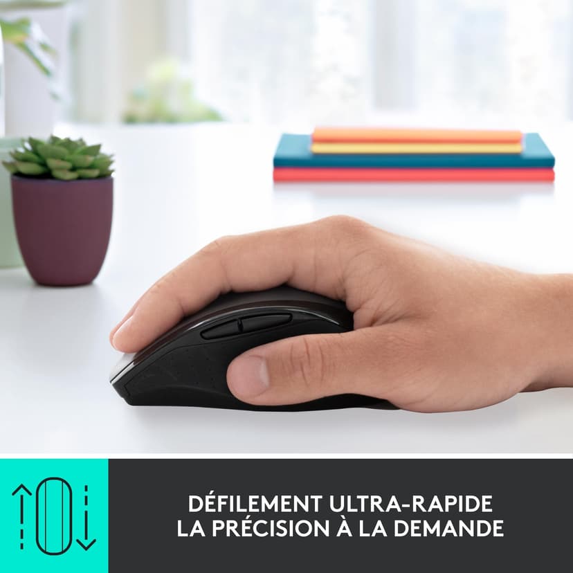 Logitech M705 Marathon sans Fil Souris, Récepteur USB Unifying 2,4 GHz, 1000 PPP, 5 Boutons Programmables, Pile Durée 3 Ans, Compatible PC, Mac, Ordinateur Portable, Chromebook - Graphite - 3