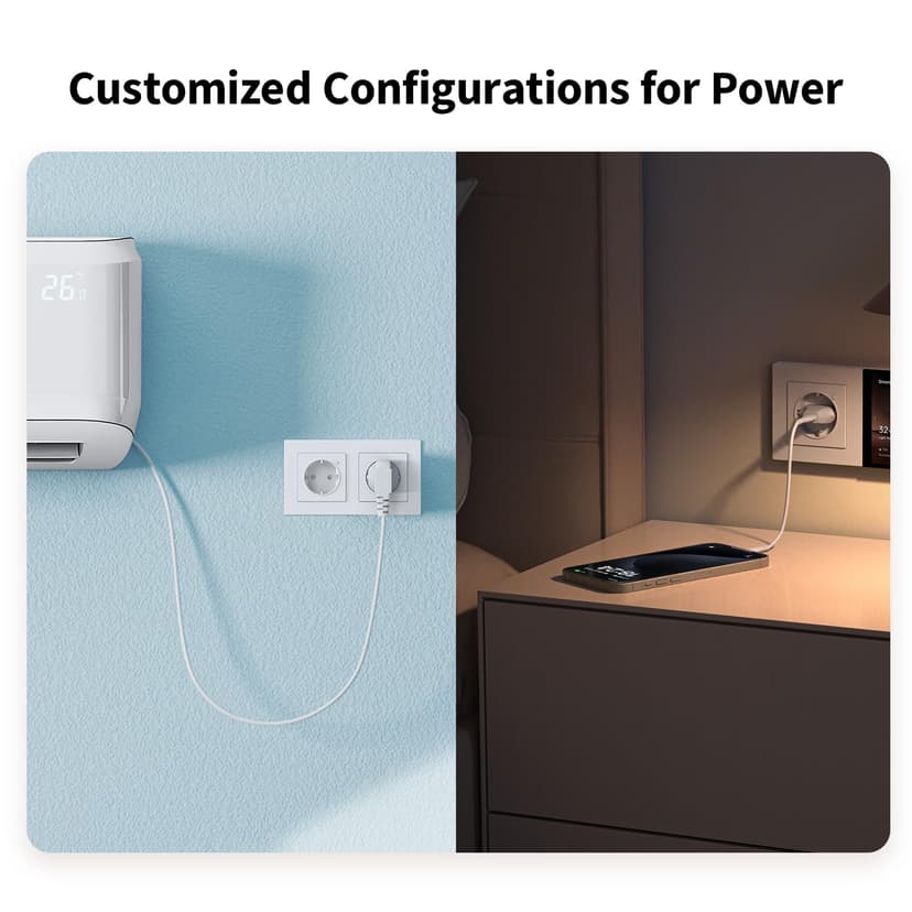 Aqara H2 EU Wall Outlet with Matter, Zigbee 3.0 Hub Required, 16A, Energy Monitoring, Programming, Timer Mode and Voice Control, Compatible with HomeKit, Alexa, Google Home and IFTTT - 5