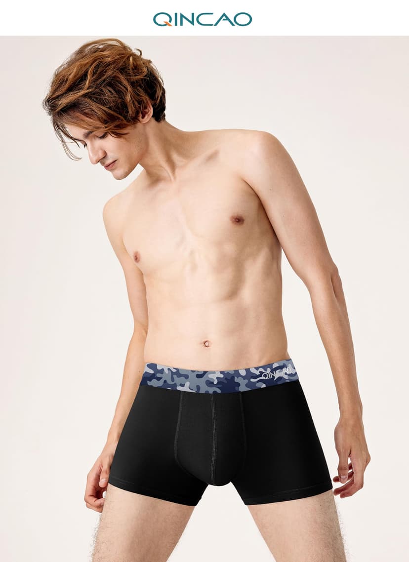 QINCAO Boxer Shorts Mens 6 Pack, No Itchy Labels, Cotton Underwear Retro Trunks, Underwear Gift Set - 2