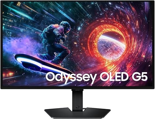 Samsung 27 Inch Odyssey G50SF Gaming Monitor, PC Screen with QD-OLED, 2560 x 1440 Pixels (QHD), 180 Hz, 0.03 ms (G/G), AMD FreeSync, NVIDIA G-Sync, Glare Free, HDR10, LS27FG506SUXEN