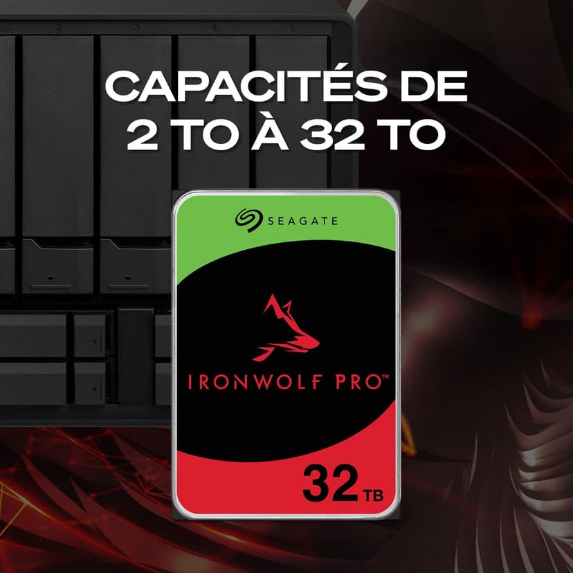 Seagate IronWolf Pro 28TB, NAS internal hard drive, 3.5", 7200 U/Min, CMR, 512 MB Cache, SATA 6 GB/S, Data Rescue Service (ST28000NTZ00) - 7