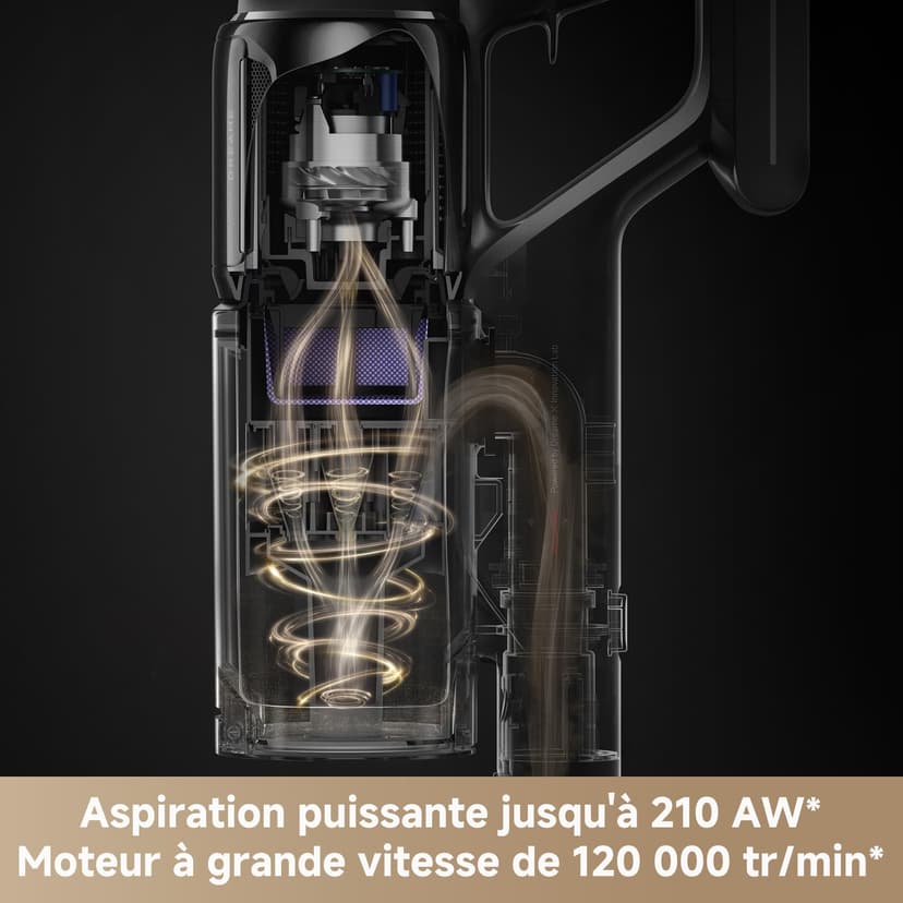 Dreame Z10 Cordless Stick Vacuum Cleaner, Suction Power of 210 AW, Max Cleaning Time of 90 Min, Filtration Efficiency of 99.99%, HEPA H14 Filter, Dust Reveal Technology, Multiple Vacuuming - 2
