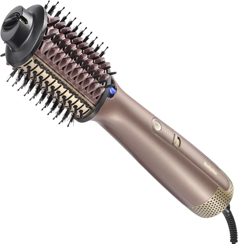 BaByliss Air Power Volume Blower Brush - Drying & Blow Drying, 2-in-1 - On Wet or Dry Hair, 3 Temperature Settings, Ionic & Ceramic, Gold, AS95E - 1