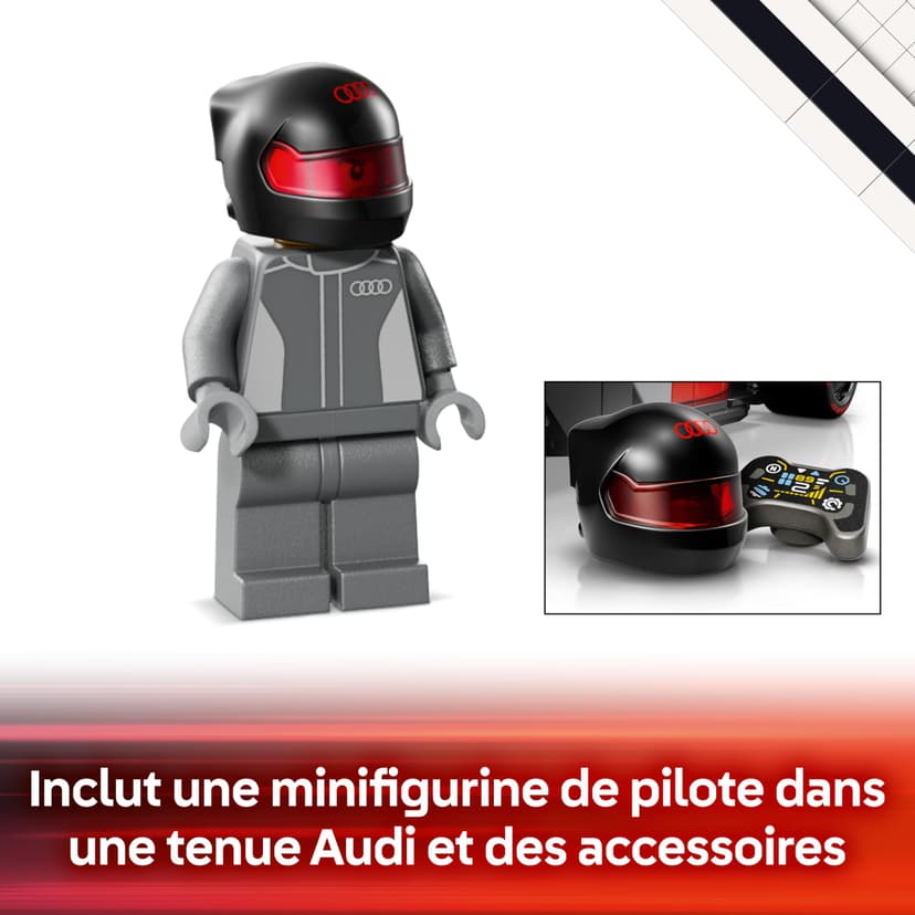 LEGO Speed Champions Voiture de Course Audi Revolut F1 Team R26 - Jouet - Maquette avec Minifigurine Collector de Pilote - Cadeau d'anniversaire pour Garçon 10 Ans & Ado Fan de Sport Automobile 77259 - 6