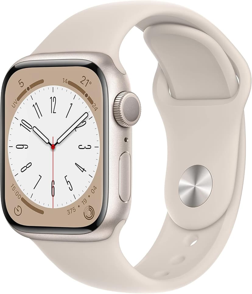 Apple Watch Series 8 (GPS, 41MM) Boîtier en Aluminium lumière stellaire avec Bracelet Sport lumière stellaire, Regular(Reconditionné) - 1