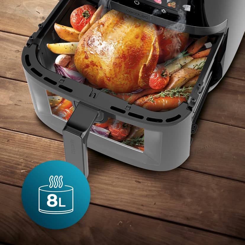 Cecotec Air Fryer 8 Litre – Air Fryer Cecofry&Grill Duoheat 8000. 2200 W, Dual Resistance, Dietary and Digital, Window, Adjustable Temperature 80-200°C, 8 Menus - 6