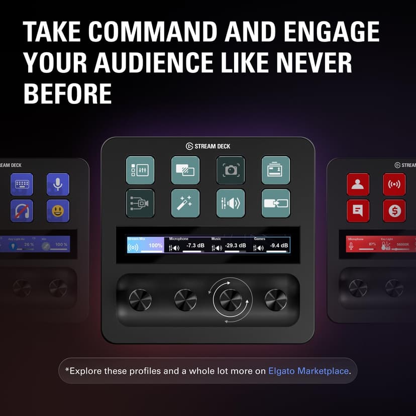 Elgato Stream Deck +, Audio Mixer, Production Console and Studio Controller for Content Creators, Streaming, Gaming, with customizable touch strip dials and LCD keys, works with Mac and PC - 3