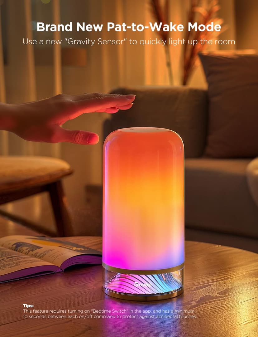 Govee Bedside Touch Table Lamp, Night Light Kids LED RGBICWW Works with Matter and Alexa, Music Sync, 70 Scene Modes, Timer, 2700-6500K Night Lamp for Bedroom, Kids, Living Room Decor(Corded Electric) - 8