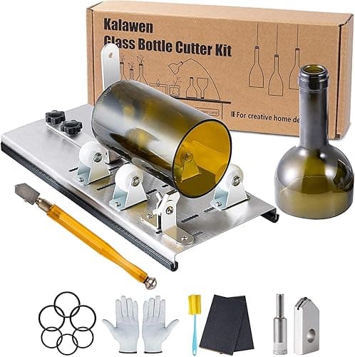 Kalawen Adjustable Glass Bottle Cutter Kit DIY Tool, Stai…