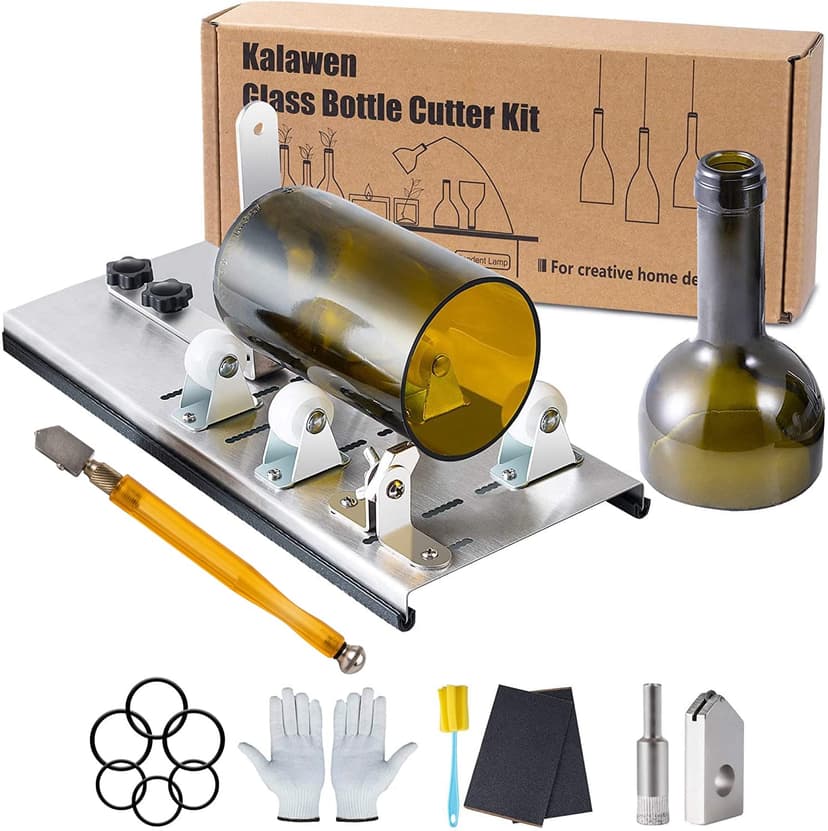 Kalawen Adjustable Glass Bottle Cutter Kit DIY Tool, Stai… - 1