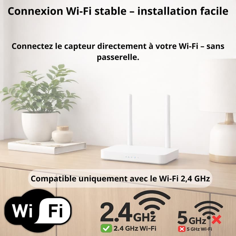 Sone Smart One Capteur Température Humidité WiFi 2.4GHz IP65 Extérieur Intérieur Noir - Thermomètre Hygromètre Connecté Tuya Smart Life - Sans Passerelle - Piles Non Incluses - 3