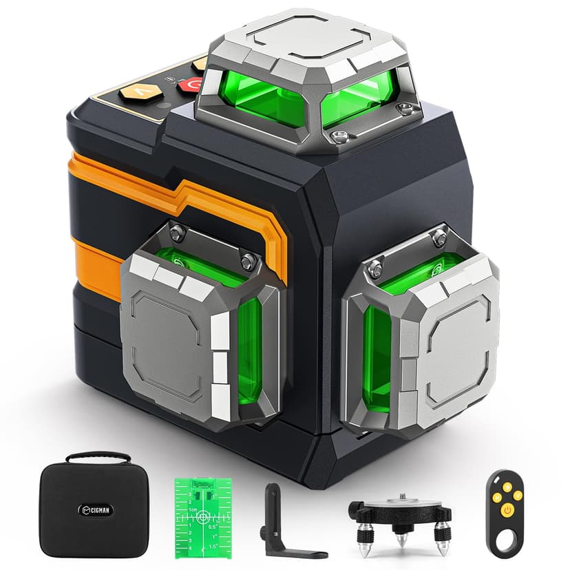 CIGMAN Niveau laser vert, télécommande sans fil Bluetooth… - 1