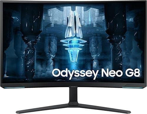 Samsung ODYSSEY Neo G8 32'' 240Hz -1ms, Dalle VA,Incurvé 1000R, Résolution UHD : 3840x2160, 1 000 000:1, HDR 2000, FreeSync Premium Pro, Pied Ajustable, HDMI, DisplayPort