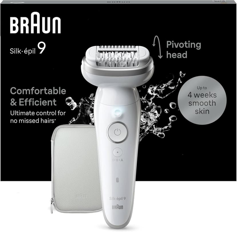 Braun Silk-épil 9 Women's Epilator/Hair Remover for Long-Lasting Hair Removal, 9-011, White/Silver - 1