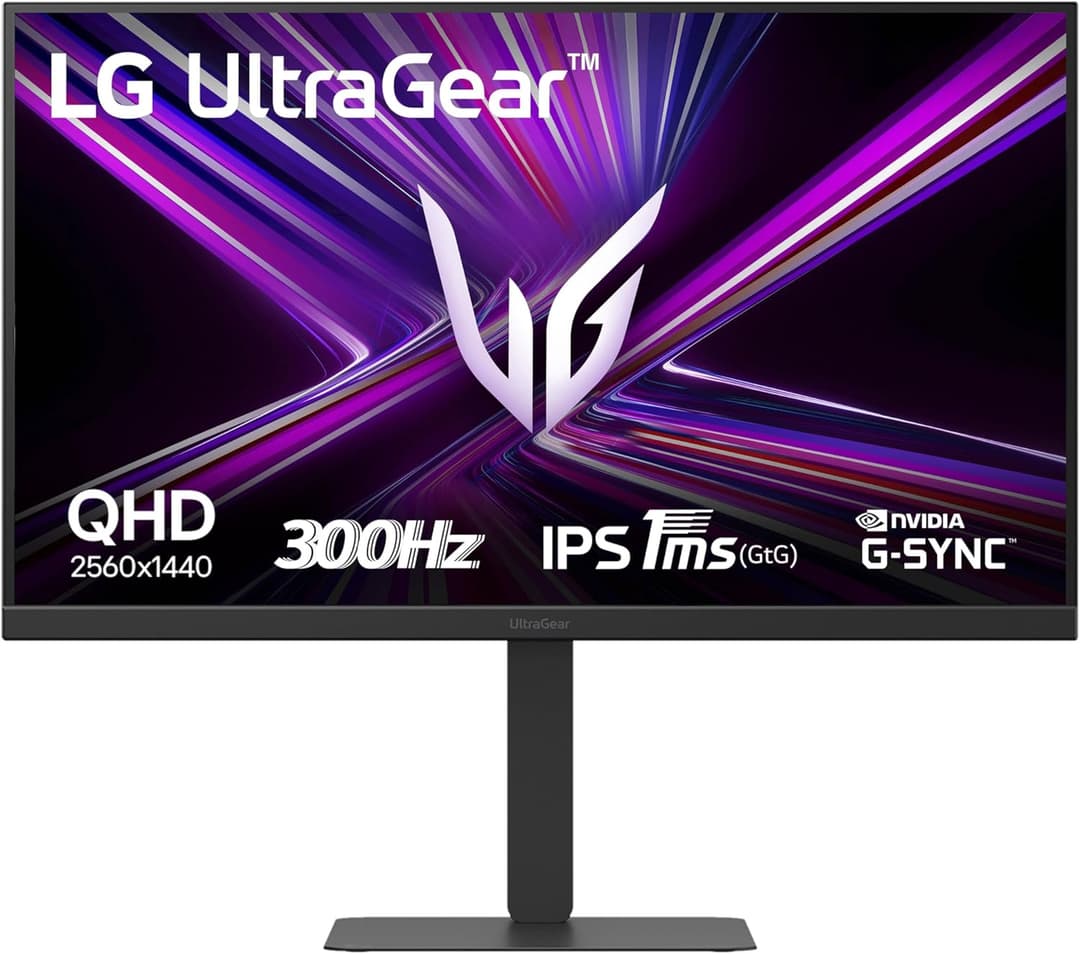 LG Ultragear 27G640A-B.AEUQ 27 Inch Gaming Monitor - IPS Panel FHD (2560 x 1440), 1ms GtG 300Hz, VESA DisplayHDR 400, DCI-P3 95%, AMD FreeSync Premium, DisplayPort 1.4, HDMI 2.1, Tilt