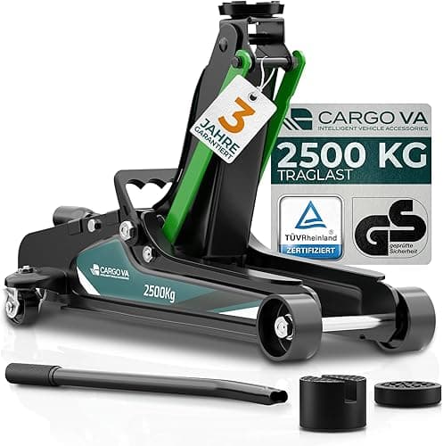 CargoVA® Cric hydraulique 2,5 T avec 2 Supports en Caoutchouc - Cric de Manœuvre, Chandelle de Levage, Crics de Levage Parfait pour l'atelier de Bricolage
