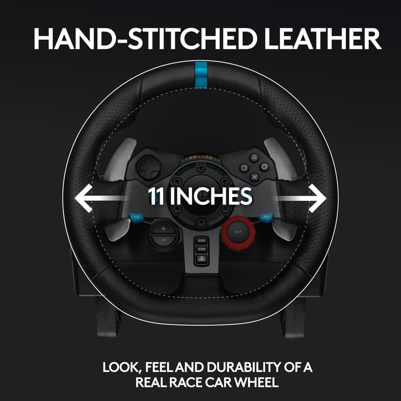 Logitech G G29 Driving Force Racing Wheel and Floor Pedals, Real Force Feedback, Stainless Steel Paddle Shifters, Steering Wheel Cover for PS5, PS4, PC, Mac - Black - 5