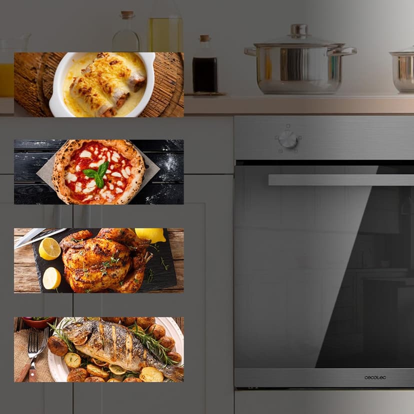 Cecotec Four Encastrable Bolero Hexa C126000 Inox A. 2800 W, capacité de 77 L, 4 fonctions, Steam Assist, Steam EasyClean, Cooling Fan, Triple Vitrage, Classe Énergétique A, Lumière intérieure. - 7