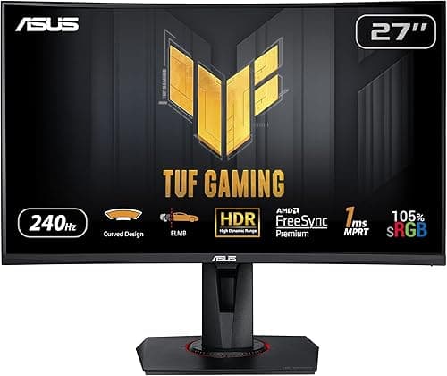 ASUS TUF Gaming VG27VQM Curved Gaming Monitor – 27 inch F…