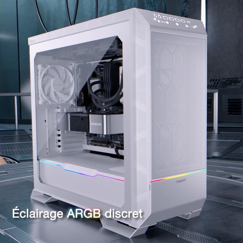 be quiet! Dark Base Pro 901 White PC case, maximum airflow, 3x Silent Wings 4 PWM fans, virtually inaudible operation, flexible motherboard tray for an inverted layout, ARGB lighting, BGW51 - 7