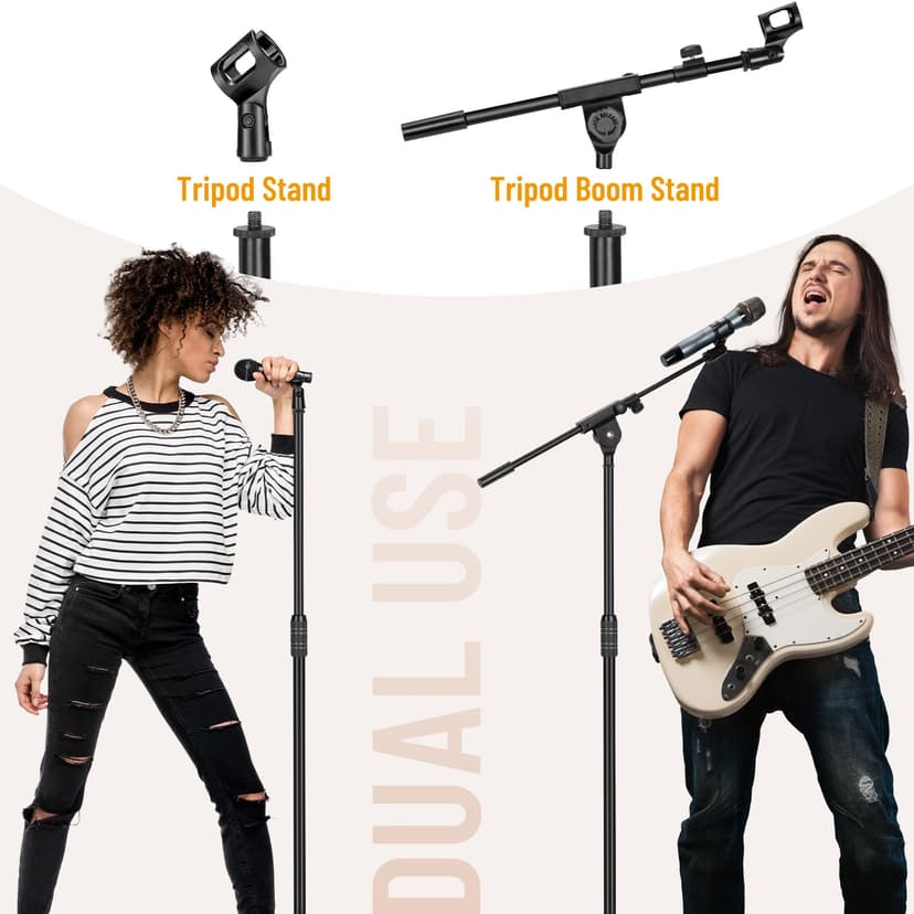 CAHAYA Upgraded Tripod Boom Sheet Microphone Stand Universal Metal Mic Stand with Carrying Bag, for Performance Singing Speech Wedding Stage and Outdoor CY0311 - 5