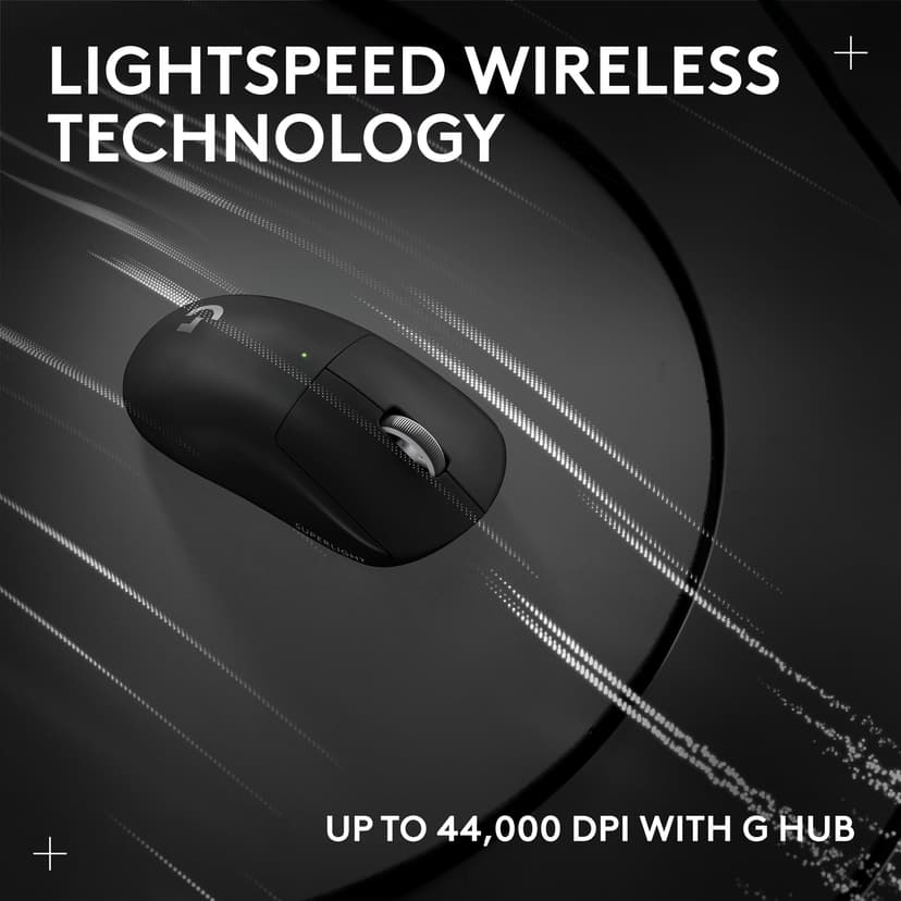 Logitech G PRO X SUPERLIGHT 2 wireless gaming mouse, East Europe Packaging, 60 g pro-grade mouse with 5 programmable buttons, 44k DPI sensor, 8 kHz report rate, USB-C charging for PC/Mac - Black - 9