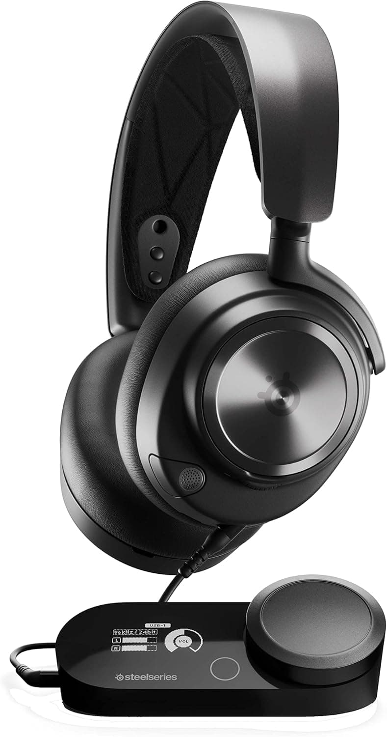 SteelSeries Arctis Nova Pro - Casque gaming multi-système - Son Hi-Res - Son spatial 360° - GameDAC Gen 2 - Micro ClearCast Gen 2 - PC, PS5, PS4, Switch - 1