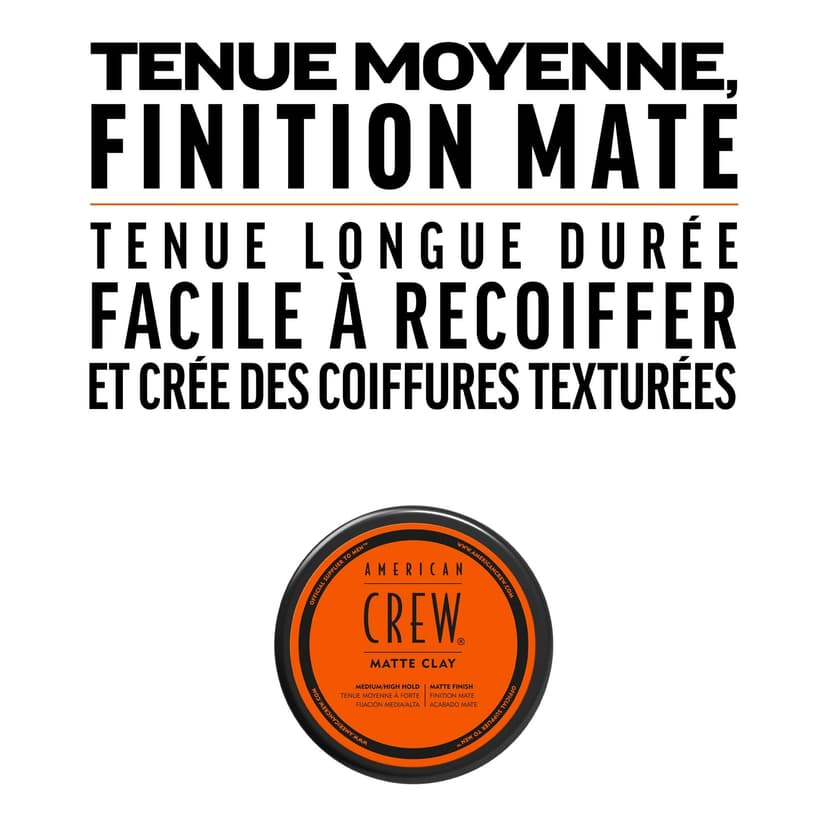 American Crew Texturising Matte Clay with Medium Hold and Low Shine, Gifts for Men, for Control and Definition, Non-Greasy formula, Hair Styling for Men - 85 g - 3