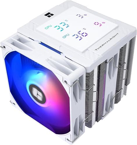 Thermalright TR Peerless Assassin 120 Digital ARGB White CPU Air Cooler, Digital Screen Cover, 6 Heatpipes Computer CPU Cooler, for AM4/AM5, Intel LGA1700/1851/115X/1200, PC Cooler