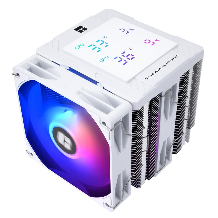 Thermalright TR Peerless Assassin 120 Digital ARGB White CPU Air Cooler, Digital Screen Cover, 6 Heatpipes Computer CPU Cooler, for AM4/AM5, Intel LGA1700/1851/115X/1200, PC Cooler - 1