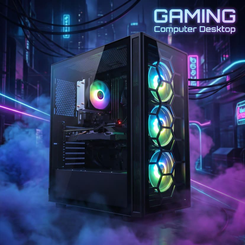 STGsivir Fixed PC Gamer, Gaming Computer, GeForce RTX 2060 Super 8GB GDDR6, Ryzen 5 5500, 32G DDR4, 1T SSD, WiFi 6, BT5.0, RGB Fan x3, PS 600W, Windows 11 Pro - 3