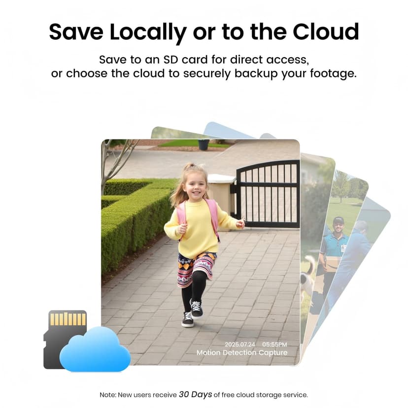 aosu 2K HD Wireless Video Doorbell Camera with Chime, Battery Powered, Wide Angle, 2-Way Talk, AI Human Detection, Local & Cloud Storage, 2.4GHz WiFi, Alexa Compatible, Senior-Friendly - 6