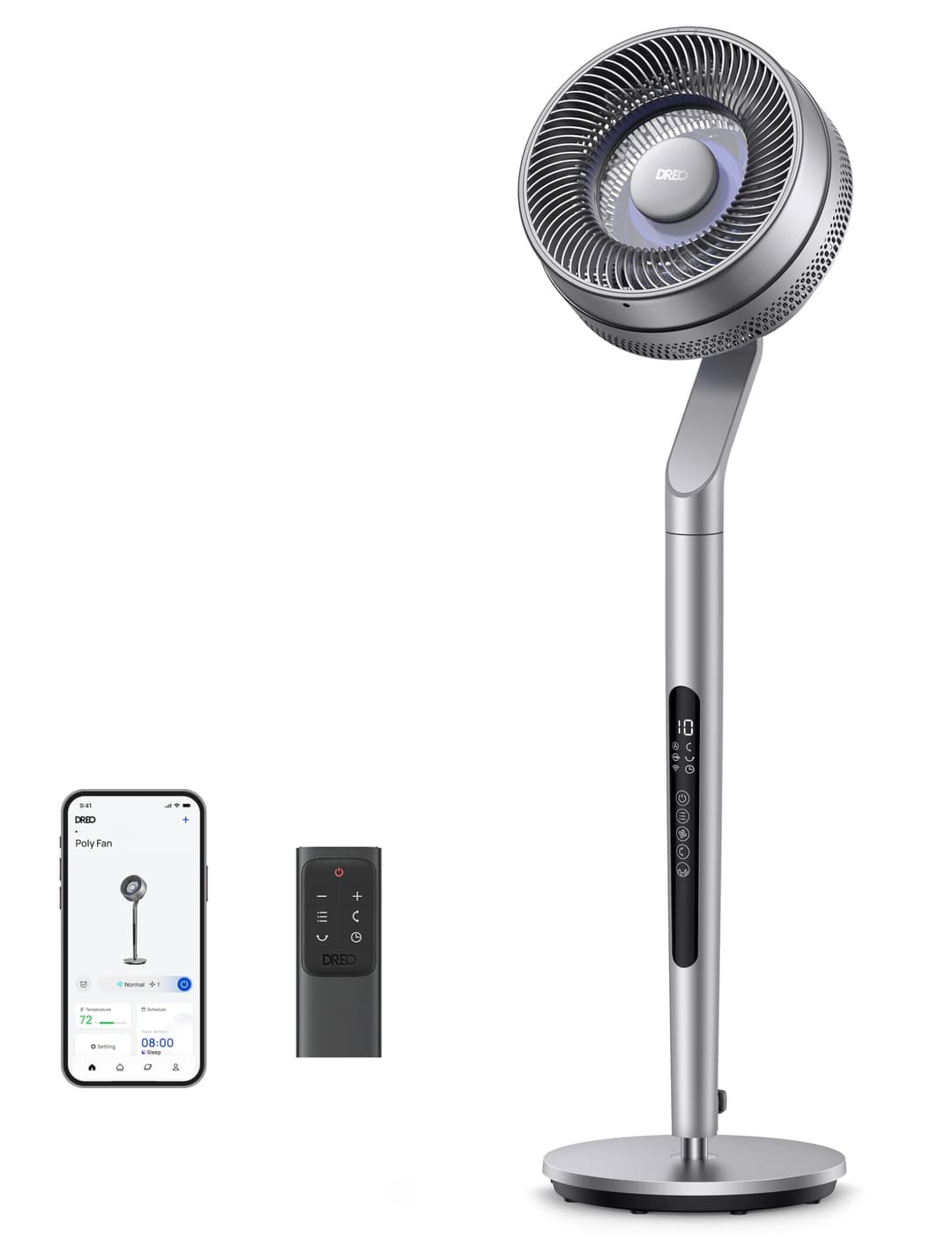 Dreo Pedestal Fan with Smart Control, 40-44" Adjustable H…