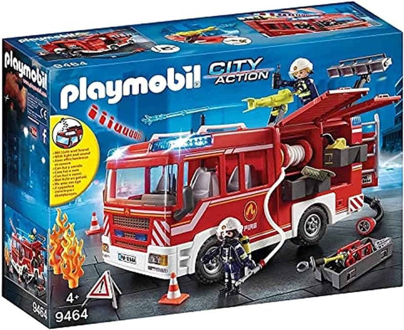 PLAYMOBIL 9464 Fourgon d'intervention des pompiers - City Action - avec deux personnages et un véhicule qui comprend un canon à eau fonctionnel, module lumineux et sonore - Ville & Métiers - Dès 4 ans - 1