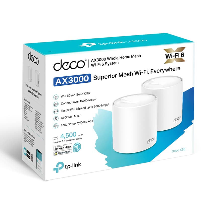 DECO X50(2-PACK) AX3000 Whole Mesh WiFi 6 Syste - 2