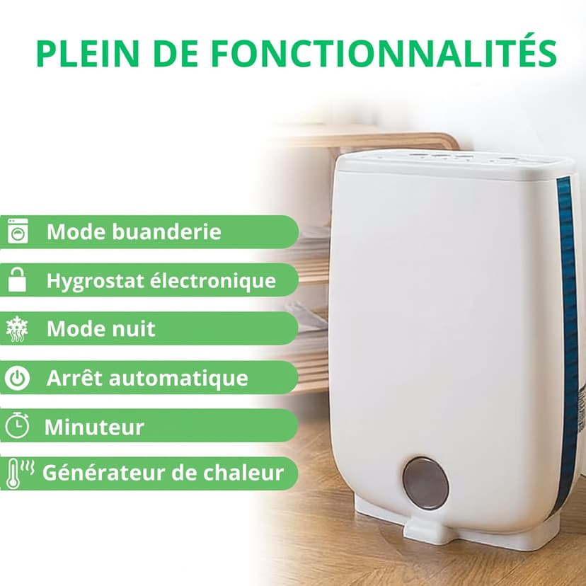 Meaco DD8L desiccating dehumidifier – Ioniser – ideal for use in unheated rooms (below 10 C) – self-restart, white with blue border - 7