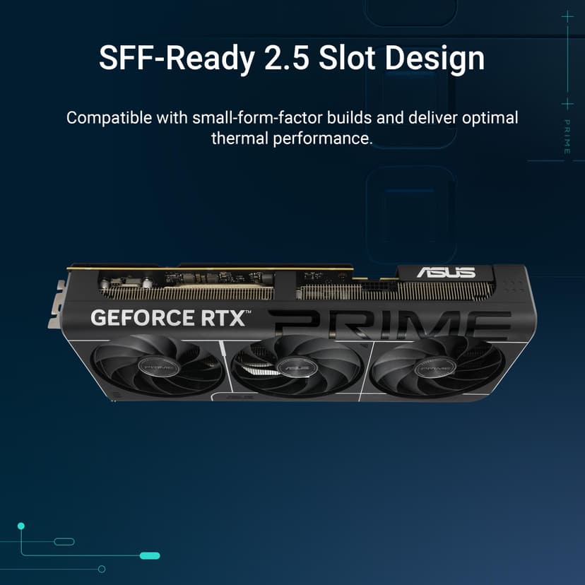 The SFF-Ready ASUS Prime GeForce RTX™ 5080 OC Edition 16GB GDDR7 Graphics Card (PCIe® 5.0, 16GB GDDR7, HDMI®/DP 2.1, 2.5-Slot, Axial-tech Fans, Vapor Chamber, Dual BIOS) - 2