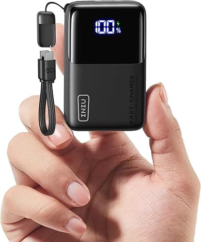 INIU Power Bank, 45 W 10000 mAh Mini Power Bank for Laptop, with Strong USB-C Cable, High-Speed Portable Charger USB C In & Out, Battery Pack for iPhone 16/15/14/13, Samsung, Google, MacBook, iPad and