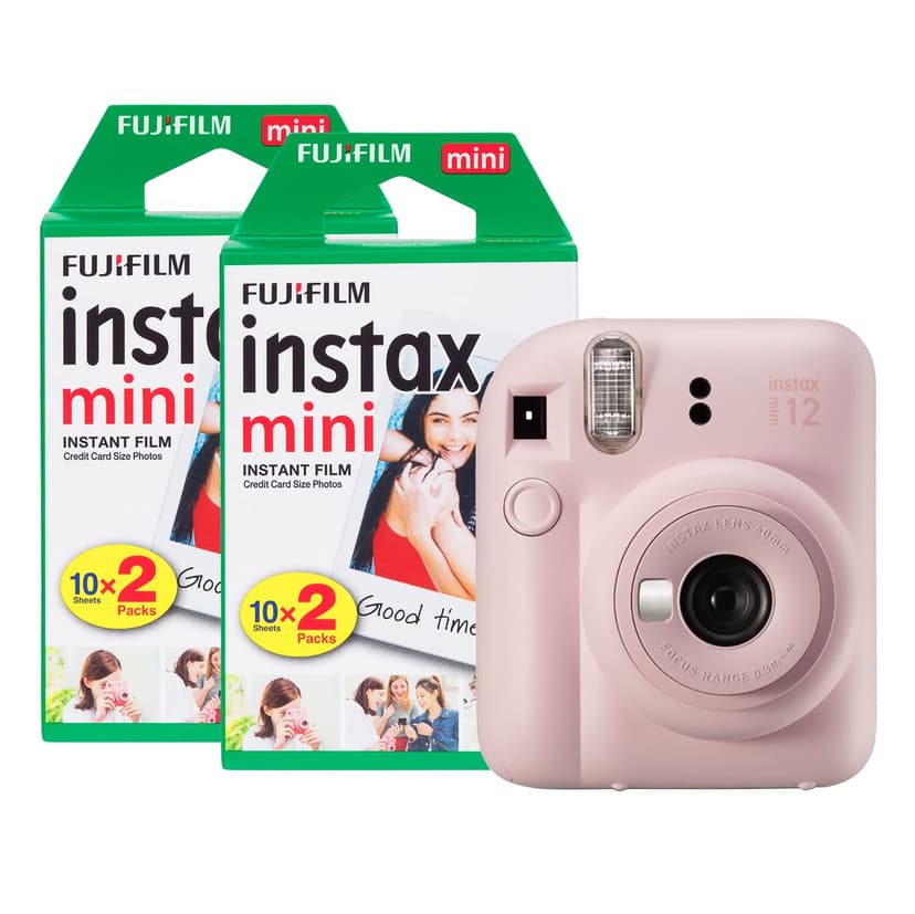 Fujifilm Instax Mini 12 Instant Camera with 40 Shot Film Pack - Blossom Pink - 1