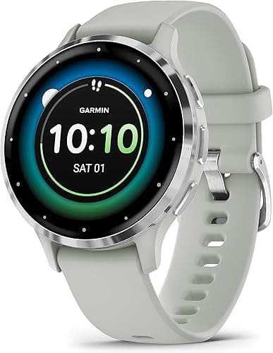 Garmin Venu 3S, 41mm GPS smartwatch, AMOLED touchscreen, all-day advanced health & fitness features, voice functionality, music storage, wellness smartwatch with up to 10 days battery life, Sage Grey
