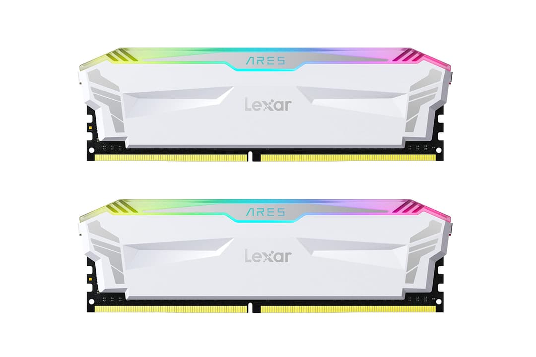 Lexar ARES RGB RAM DDR4 16Go Kit (2x8Go) 3866 MHz, DRAM 288-Pin U-DIMM PC Mémoire RAM, XMP 2.0 Memoire Haute Performance, CL18-20-20-39, PC4-30900, Blanc