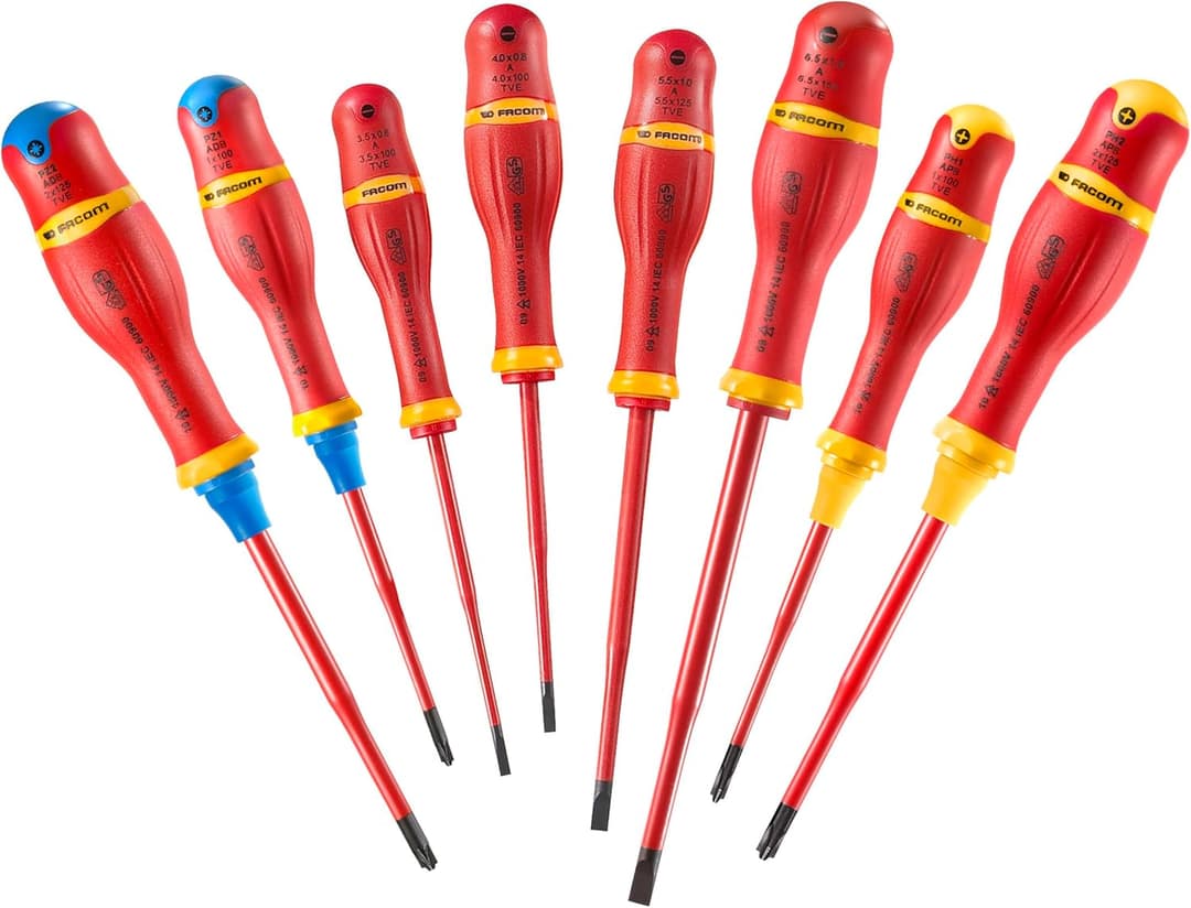 FACOM ATB.J8TVE - Set of 8 PROTWIST® Slim Borneo® 1000V Insulated Screwdrivers for Mixed Impressions