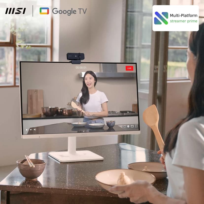 MSI Modern MD272UPSW Smart Monitor 27 pouces 4K UHD Google TV - Google Assistant, Dolby Audio, affichage sans fil, multicontrôle - WiFi 5, Bluetooth 5.0, LAN, HDMI 2.0b, DP 1.4a, Type-C PD 65W, USB-A, - 5