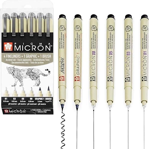 SAKURA Pigma Micron - Fineliner Pigment Pens - 01/03/05/0…