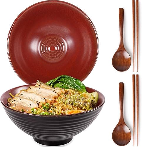 NUTRIUPS 1200ml Ceramic Ramen Bowl Set of 2 Noodle Bowls …